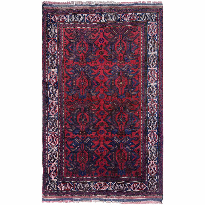 Afghan Baluchi Rug 2' 9" x 4' 9" Hand-Knotted | No. AL22676