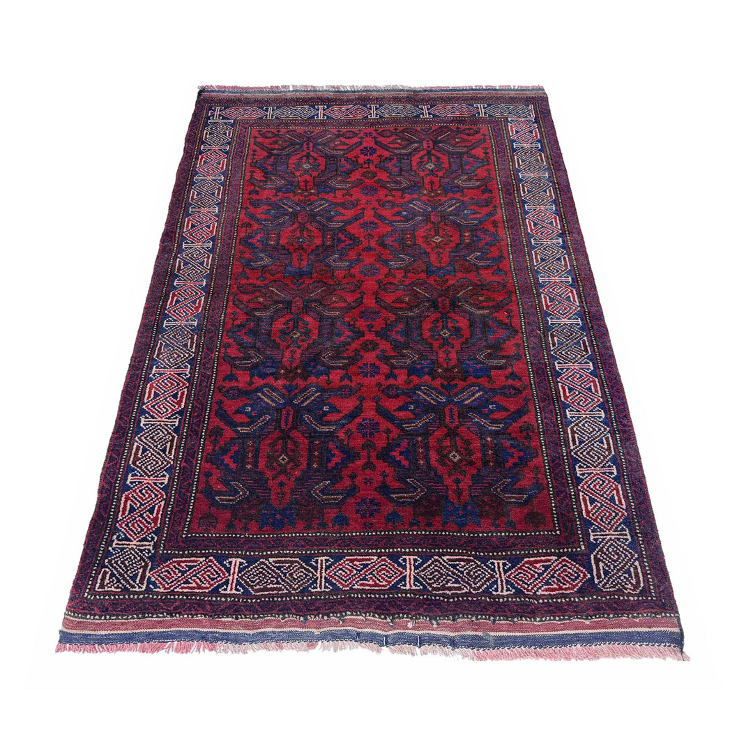 Afghan Baluchi Rug 2' 9" x 4' 9" Hand-Knotted | No. AL22676