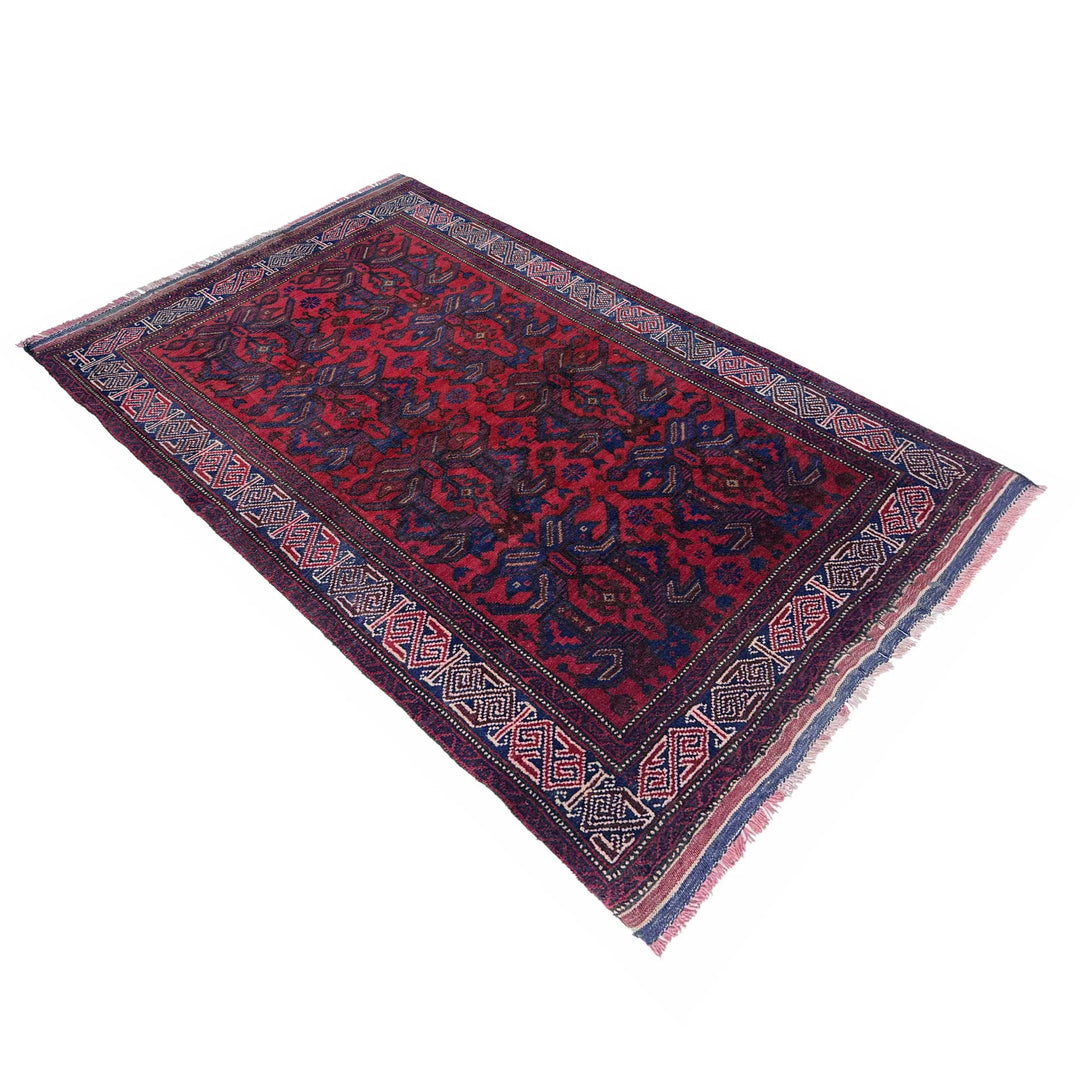 Afghan Baluchi Rug 2' 9" x 4' 9" Hand-Knotted | No. AL22676