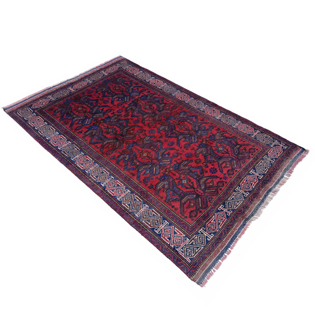 Afghan Baluchi Rug 2' 9" x 4' 9" Hand-Knotted | No. AL22676