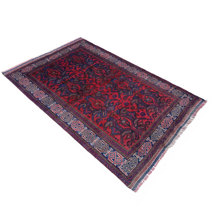 Afghan Baluchi Rug 2' 9" x 4' 9" Hand-Knotted | No. AL22676