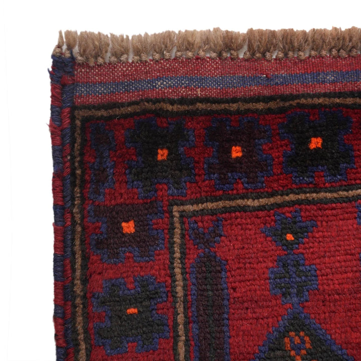 Red Afghan Prayer Rug 2' 11" x 4' 9" Hand-Knotted | No. AL22754