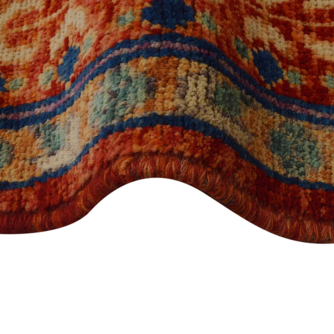 Red Afghan Shirazi Rug 6' 7" x 9' 7" Hand-Knotted | No. AL22828