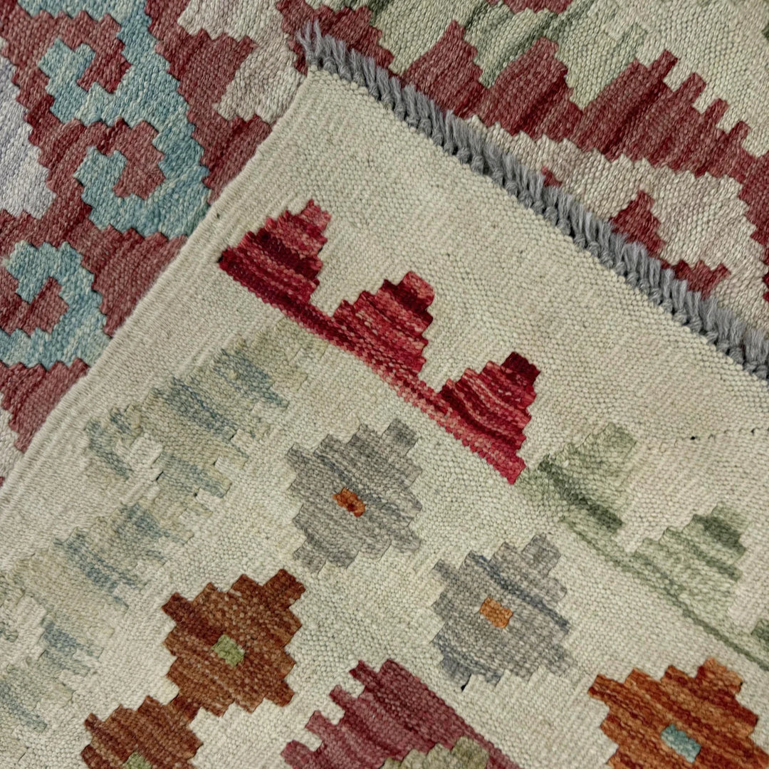Afghan Vegetable Kilim Rug 2' 11" x 4' 1" Flat-Weave | No. AL228728