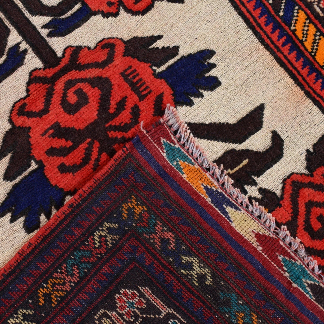 Afghan Baluchi Rug 3' 0" x 4' 5" Hand-Knotted | No. AL22874
