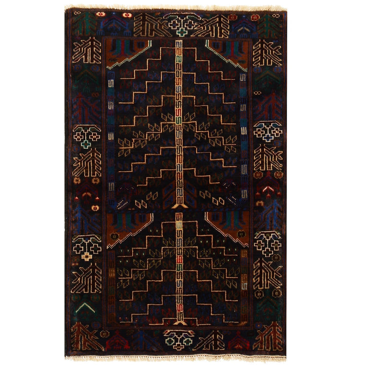 Afghan Baluchi Rug 2' 10" x 4' 6" Hand-Knotted | No. AL22885
