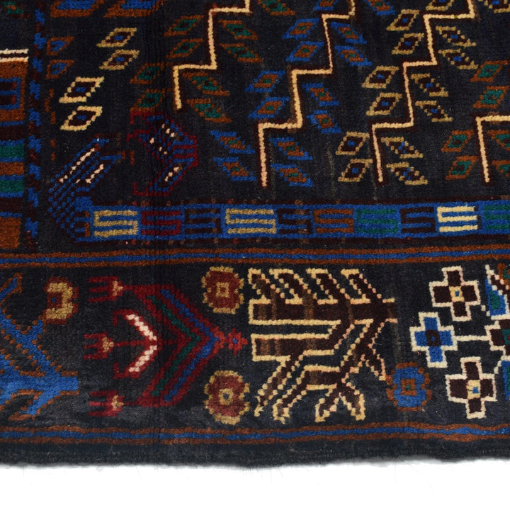 Afghan Baluchi Rug 2' 10" x 4' 6" Hand-Knotted | No. AL22885