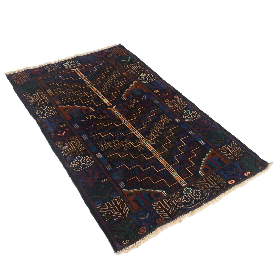 Afghan Baluchi Rug 2' 10" x 4' 6" Hand-Knotted | No. AL22885