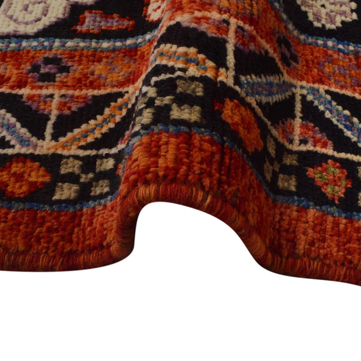 Red Afghan Shirazi Rug 6' 8" x 9' 8" Hand-Knotted | No. AL22888