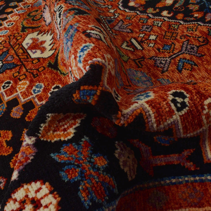 Red Afghan Shirazi Rug 6' 8" x 9' 8" Hand-Knotted | No. AL22888