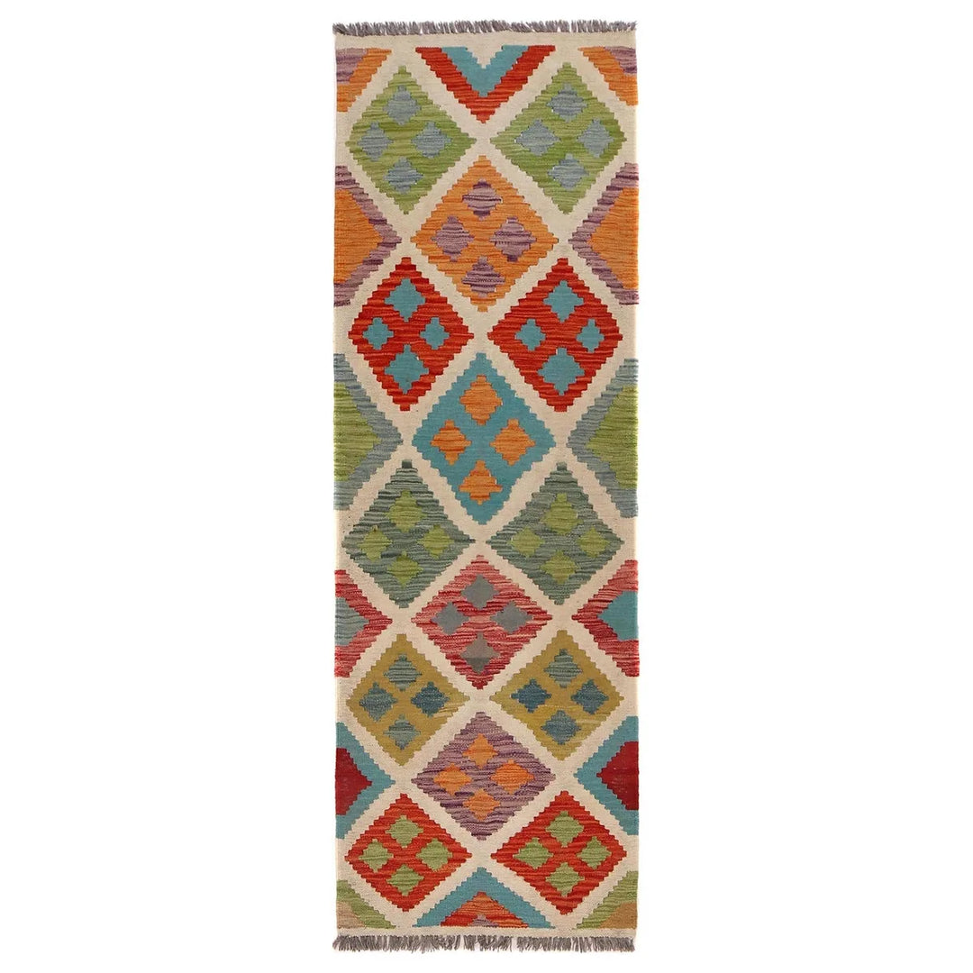 Afghan Kilim Rug 2' 1" x 6' 5" Flat-Weave | No. AL22938