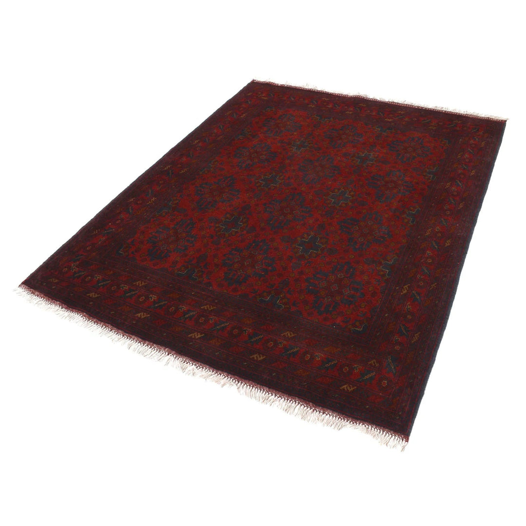 Red Afghan Khal Mohammadi Rug 5' 0" x 6' 4" Hand-Knotted | No. AL22966