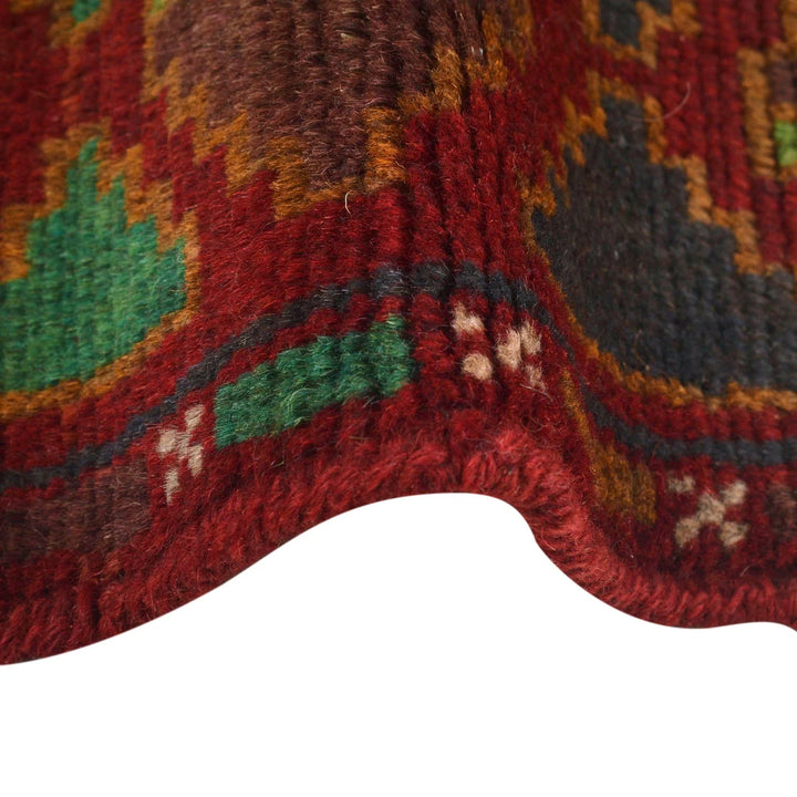 Red Afghan Baluchi Rug 2' 4" x 7' 6" Hand-Knotted | No. AL23027