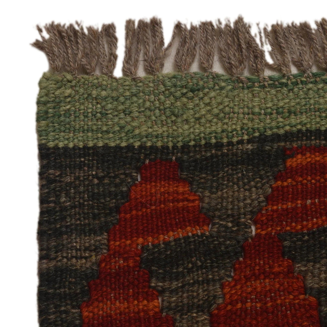 Afghan Vegetable Kilim Rug 5' 0" x 6' 0" Flat-Weave | No. AL23096