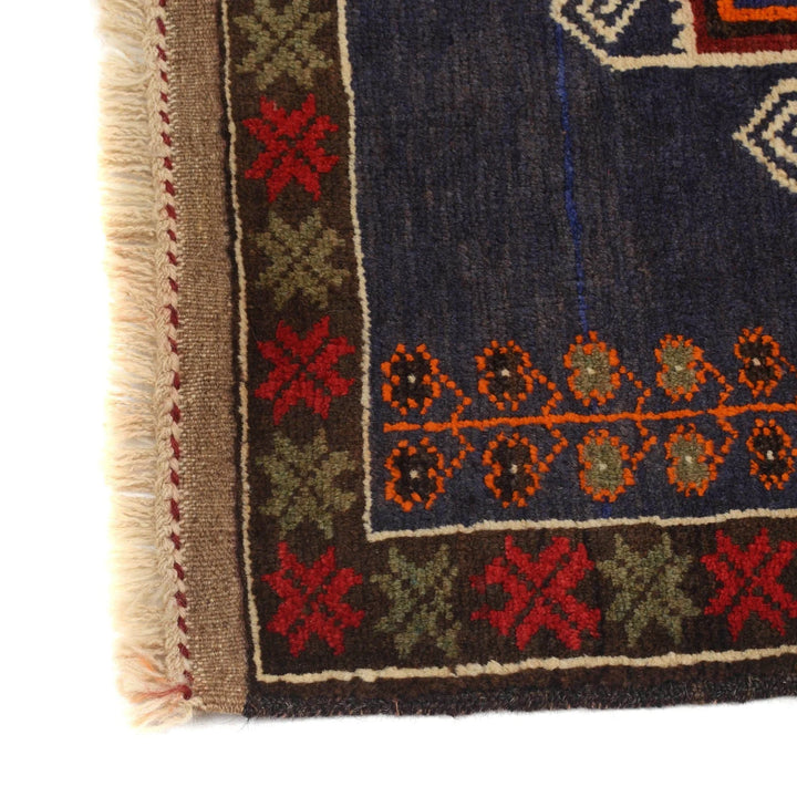 Afghan Baluchi Rug 2' 11" x 4' 8" Hand-Knotted | No. AL23099