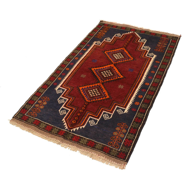 Afghan Baluchi Rug 2' 11" x 4' 8" Hand-Knotted | No. AL23099