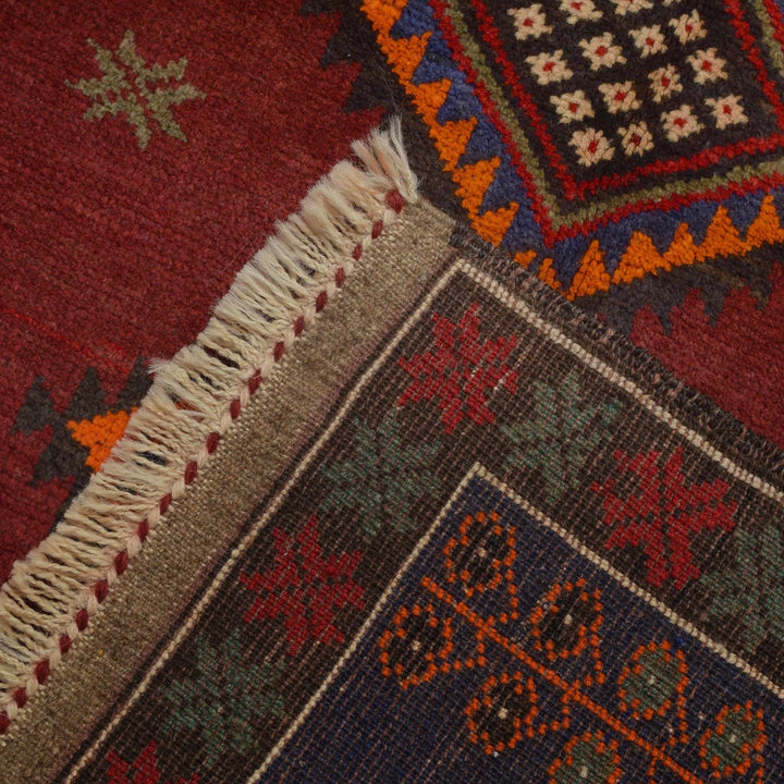 Afghan Baluchi Rug 2' 11" x 4' 8" Hand-Knotted | No. AL23099