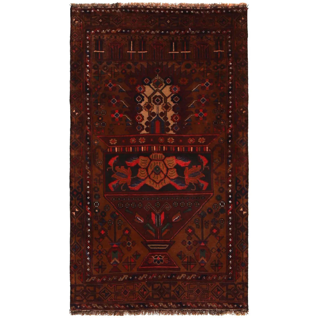 Afghan Prayer Rug 2' 7" x 4' 6" Hand-Knotted | No. AL23210