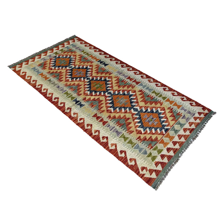 Afghan Vegetable Kilim Rug 2' 9" x 6' 5" Flat-Weave | No. AL23216
