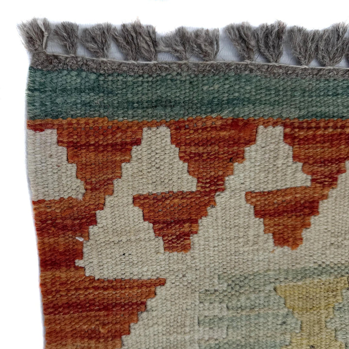 Afghan Vegetable Kilim Rug 2' 9" x 6' 5" Flat-Weave | No. AL23216