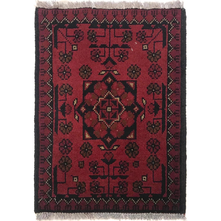 Afghan Oriental Doormat 1' 5" x 1' 11" Hand-Knotted | No. AL23235