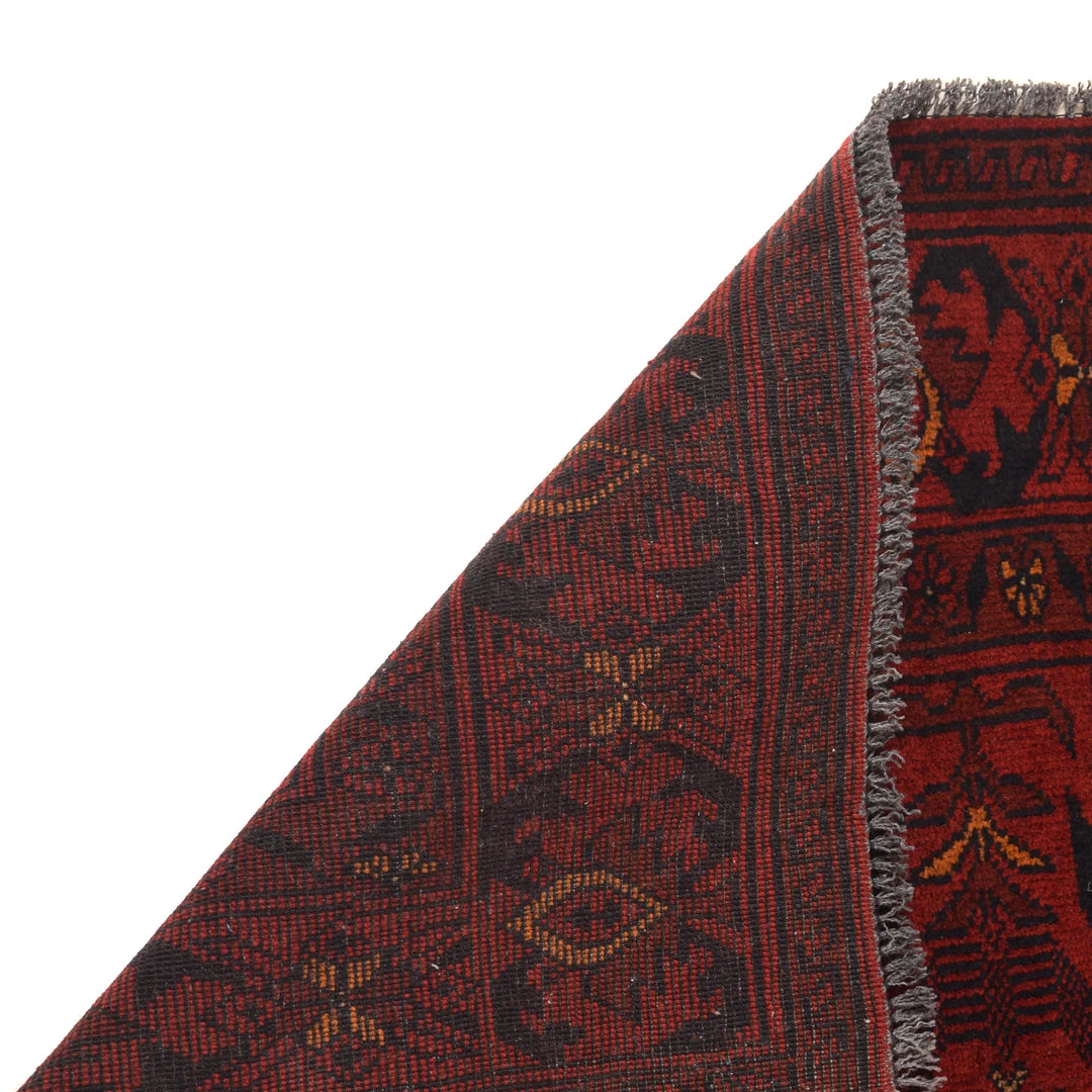 Red Afghan Khal Mohammadi Rug 3' 3" x 4' 8" Hand-Knotted | No. AL23322
