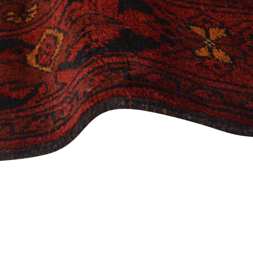 Red Afghan Khal Mohammadi Rug 3' 3" x 4' 8" Hand-Knotted | No. AL23322