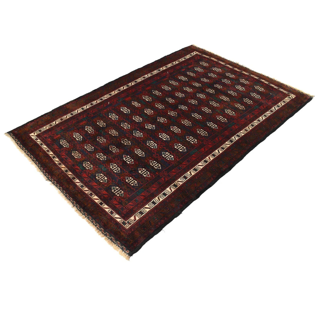 Afghan Baluchi Rug 3' 11" x 6' 1" Hand-Knotted | No. AL23445