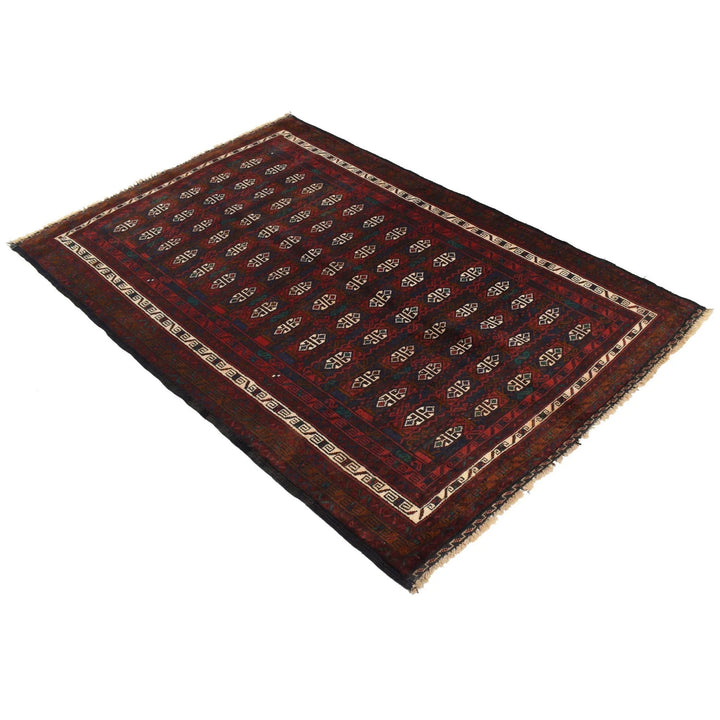 Afghan Baluchi Rug 3' 11" x 6' 1" Hand-Knotted | No. AL23445