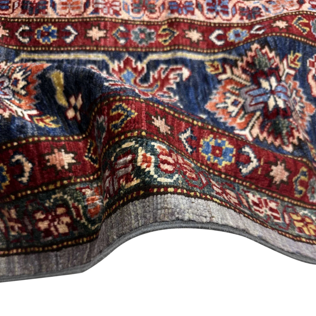 Gray Afghan Kazak Rug 6' 11" x 9' 11" Hand-Knotted | No. AL23479