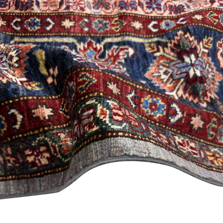 Gray Afghan Kazak Rug 6' 11" x 9' 11" Hand-Knotted | No. AL23479
