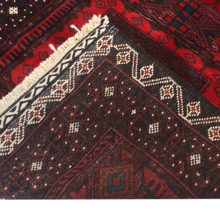 Afghan Baluchi Rug 3' 2" x 4' 11" Hand-Knotted | No. AL23485