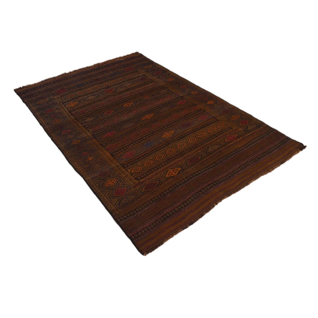 Afghan Kilim Rug 4' 5" x 6' 9" Flat-Weave | No. AL23584