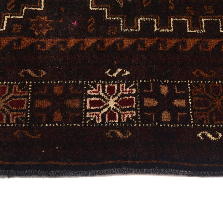 Afghan Baluchi Rug 3' 8" x 6' 7" Hand-Knotted | No. AL23665