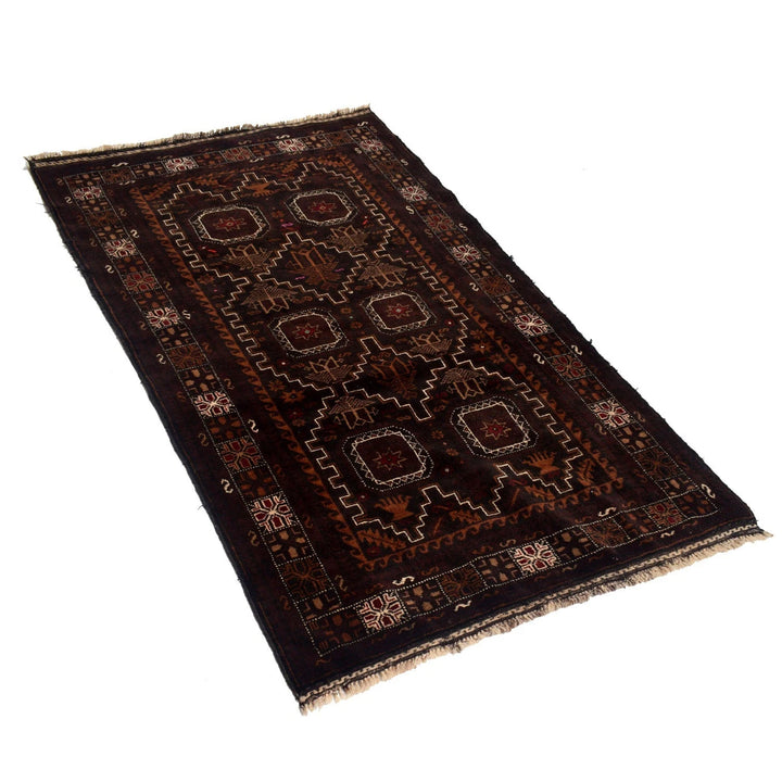 Afghan Baluchi Rug 3' 8" x 6' 7" Hand-Knotted | No. AL23665