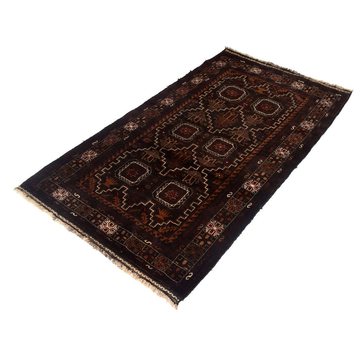 Afghan Baluchi Rug 3' 8" x 6' 7" Hand-Knotted | No. AL23665