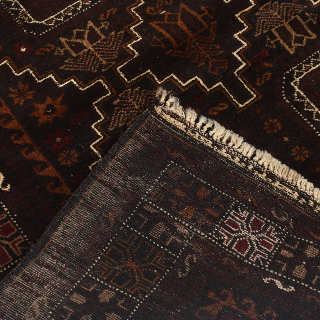 Afghan Baluchi Rug 3' 8" x 6' 7" Hand-Knotted | No. AL23665