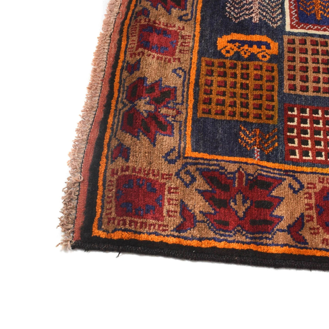 Afghan Geometric Rug 4' 2" x 6' 8" Hand-Knotted | No. AL23711