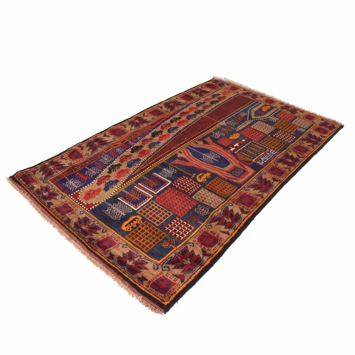Afghan Geometric Rug 4' 2" x 6' 8" Hand-Knotted | No. AL23711