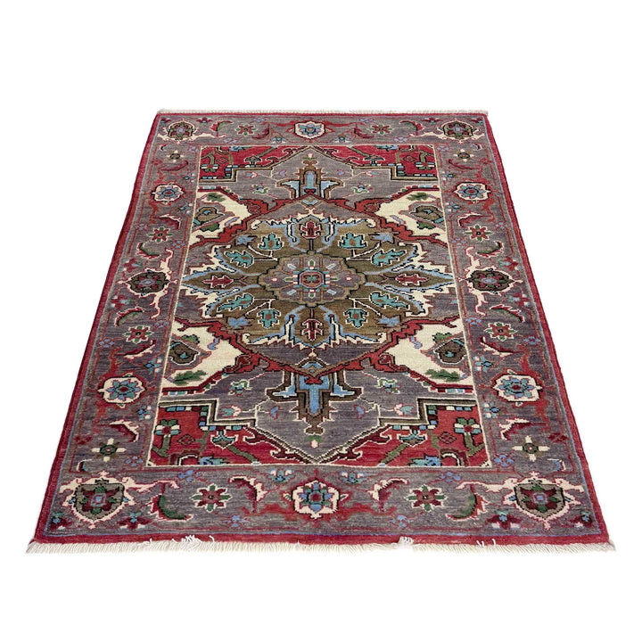 Afghan Heriz Rug 2' 7" x 4' 0" Hand-Knotted | No. AL23752