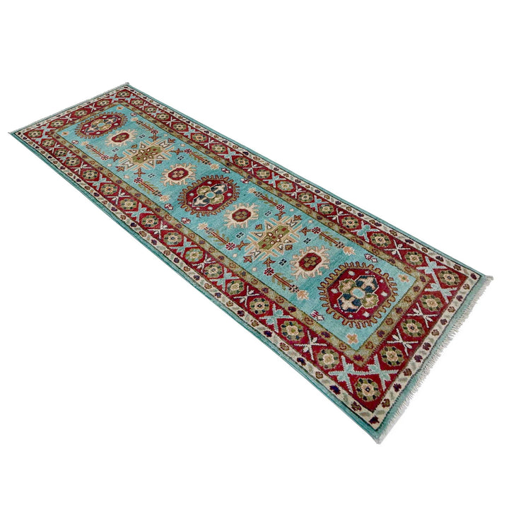 Blue Afghan Kazak Rug 1' 10" x 5' 7" Hand-Knotted | No. AL23792