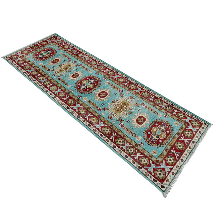 Blue Afghan Kazak Rug 1' 10" x 5' 7" Hand-Knotted | No. AL23792