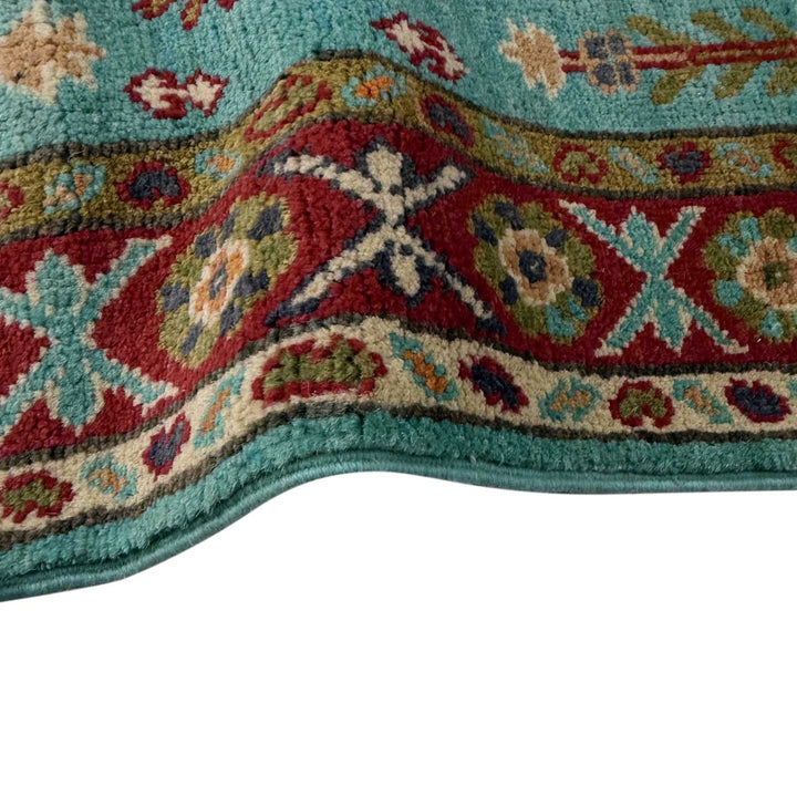 Blue Afghan Kazak Rug 1' 10" x 5' 7" Hand-Knotted | No. AL23792
