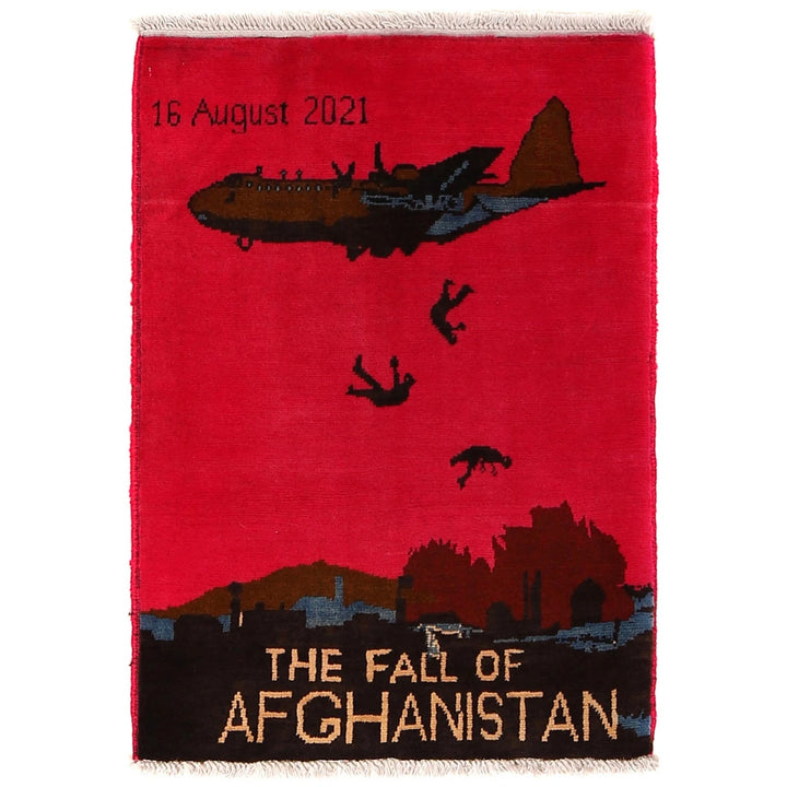 Pink Afghan War Carpet 2' 0" x 2' 10" Hand-Knotted | No. AL23796