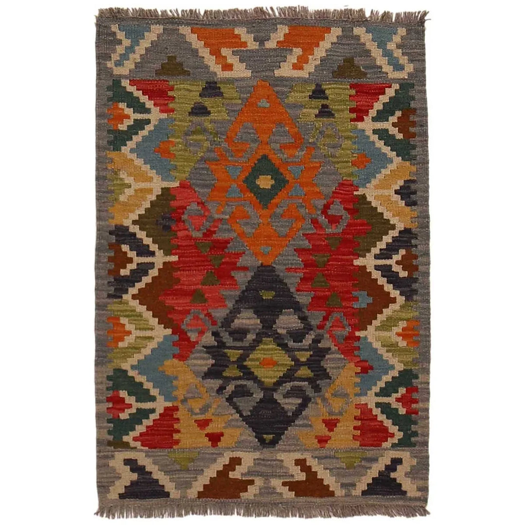 Afghan Kilim Rug 2' 0" x 2' 11" Flat-Weave | No. AL23832