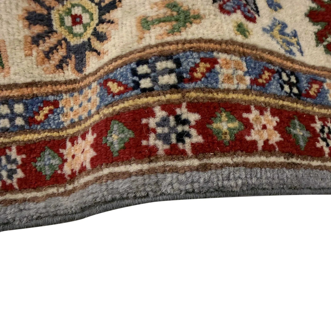 Gray Afghan Kazak Rug 4' 0" x 6' 1" Hand-Knotted | No. AL23844