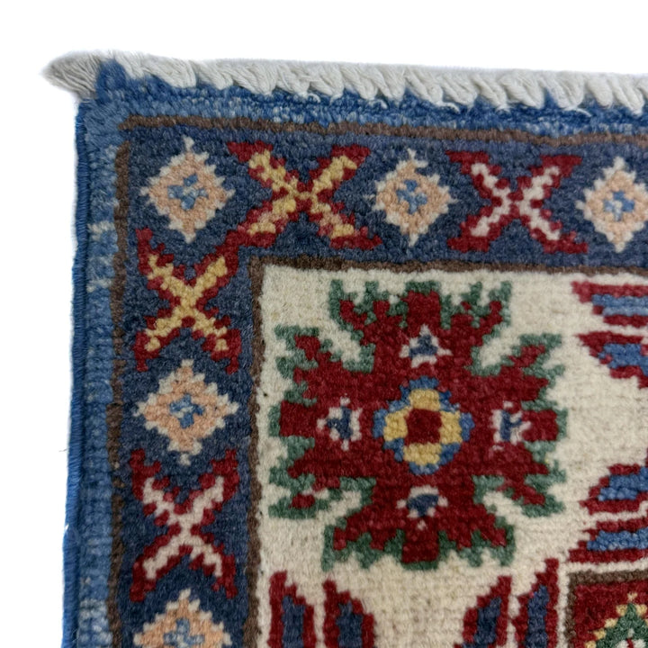 Blue Afghan Kazak Rug 2' 8" x 4' 0" Hand-Knotted | No. AL23855
