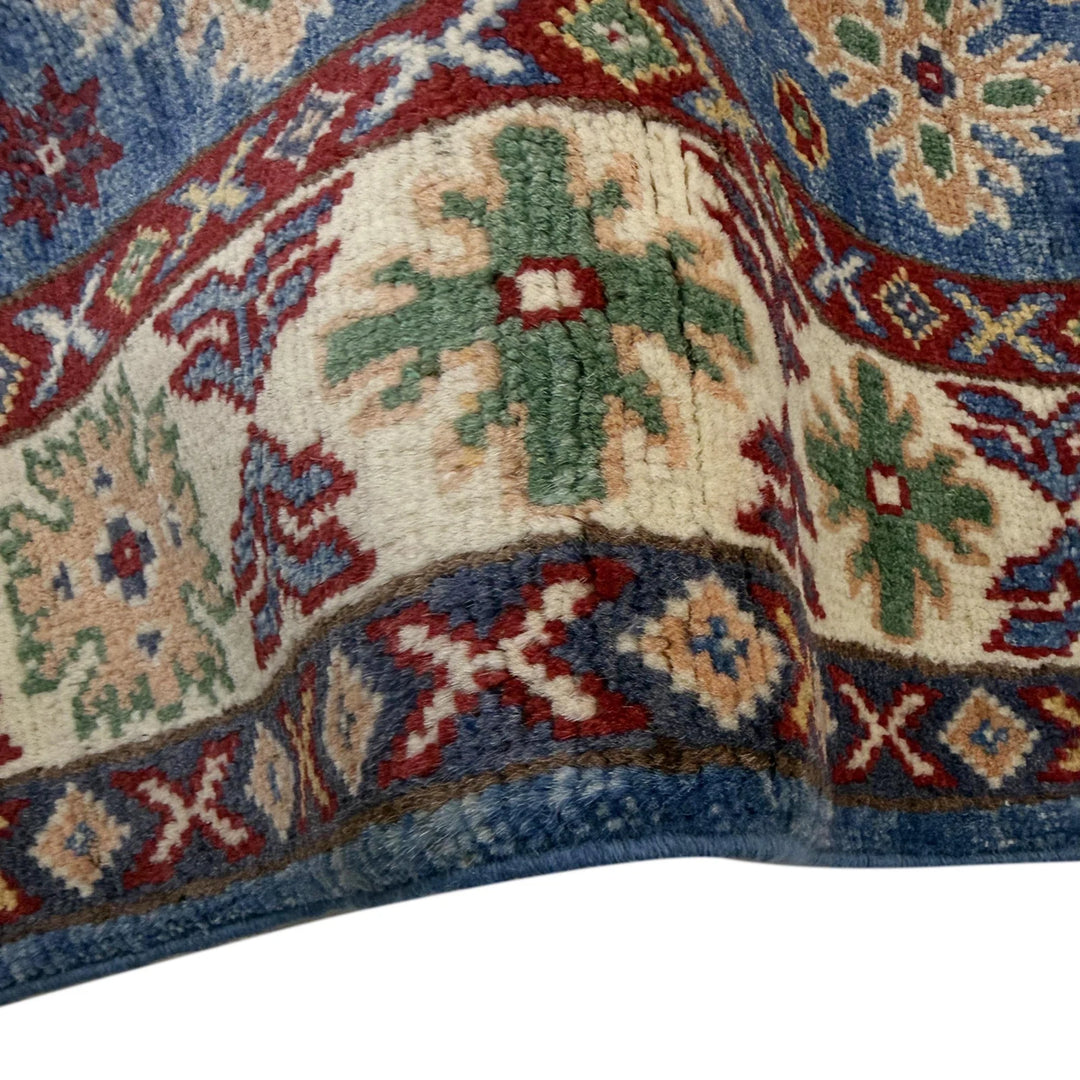 Blue Afghan Kazak Rug 2' 8" x 4' 0" Hand-Knotted | No. AL23855