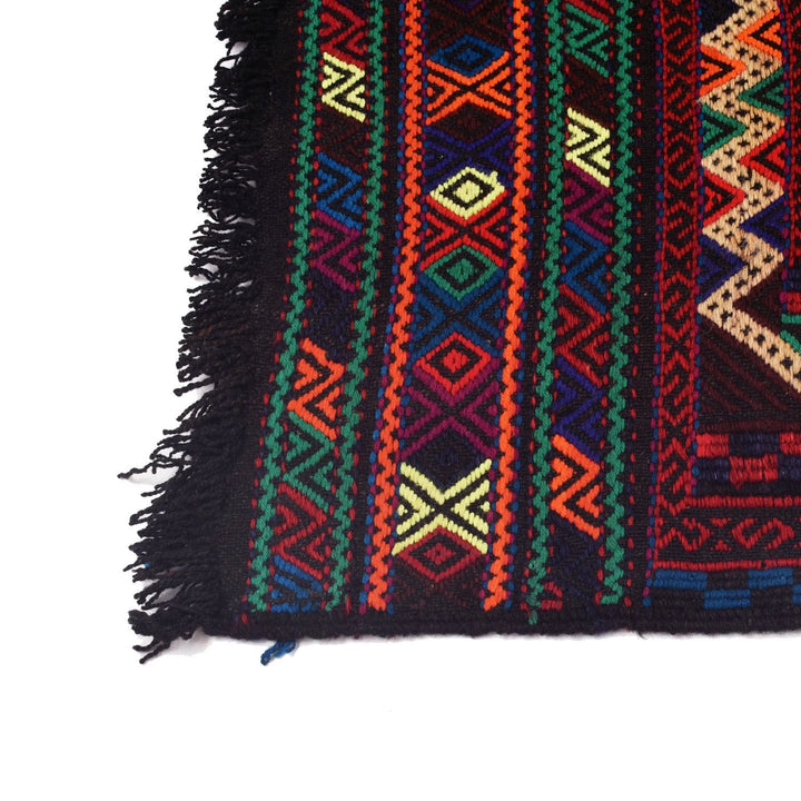 Afghan Suzuni Geometric Rug 4' 8" x 7' 0" Flat-Weave | No. AL23881
