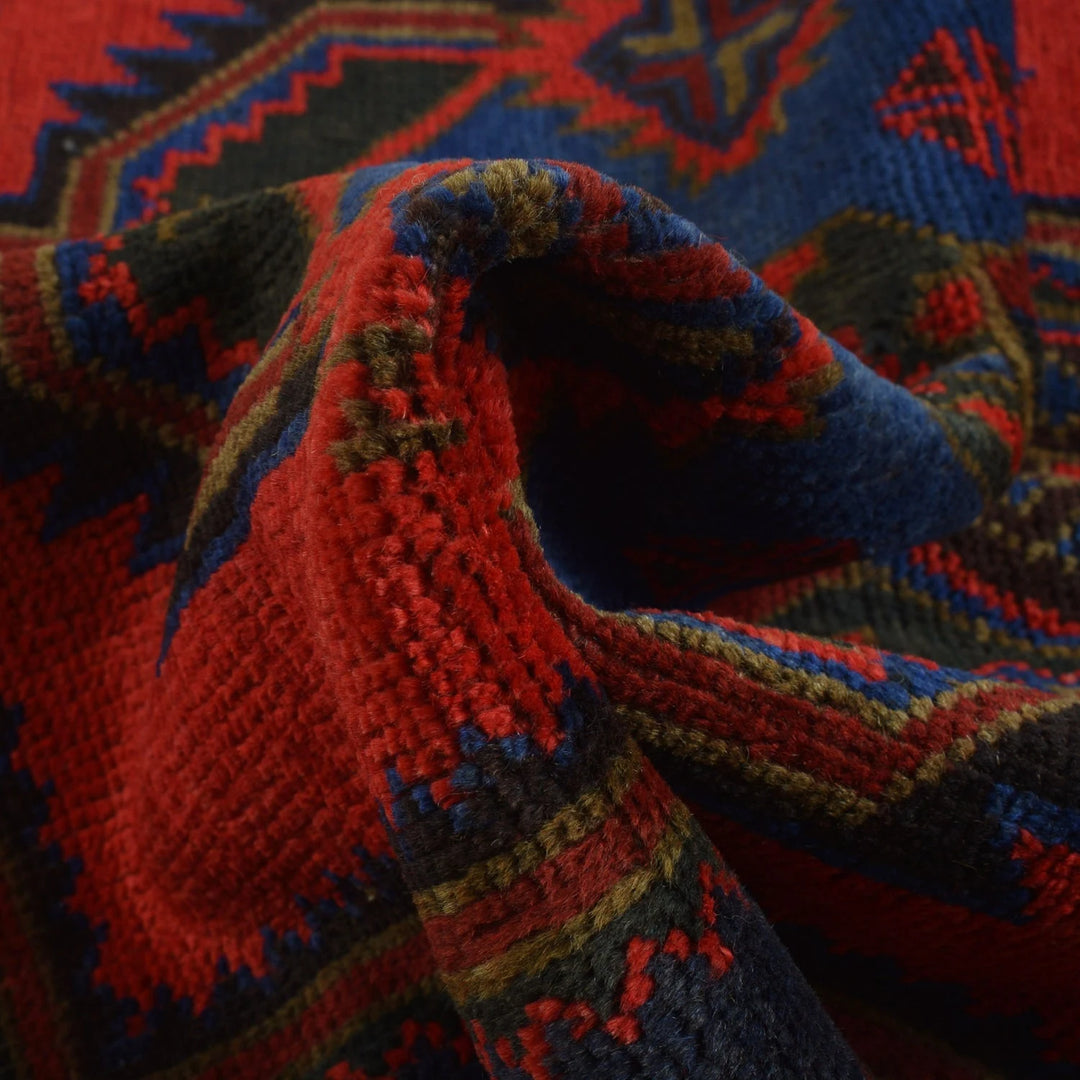 Afghan Baluchi Rug 3' 1" x 4' 9" Hand-Knotted | No. AL23882